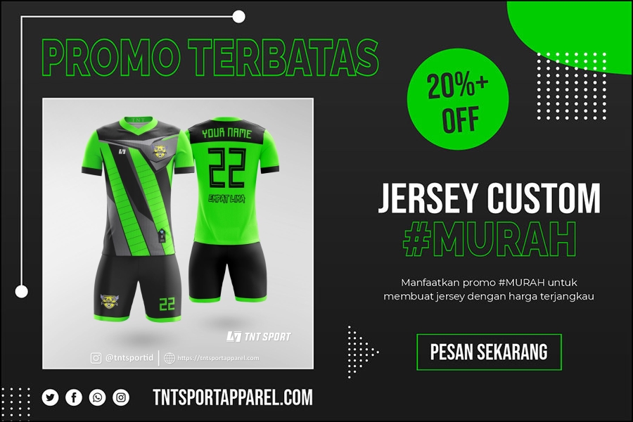 Jersey Futsal hijau stabilo dan hitam