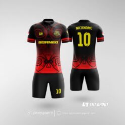 Jersey Futsal Motif Dayak Borneo Gradasi Merah