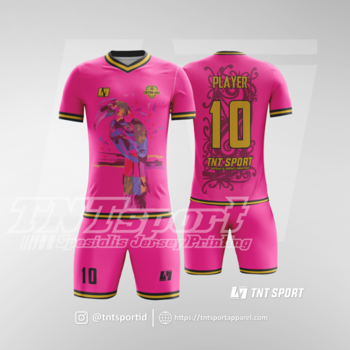 Jersey Futsal Motif Rangkong Borneo Pink